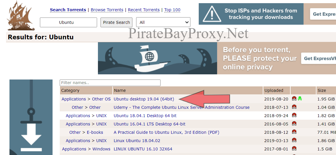 Choose the torrent file to download